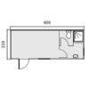 Diagrama Vestuario prefabricado - 6 m, WC, ducha