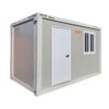 Caseta prefabricada de 2,35 x 4,10 metros para uso provisional.
