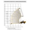 Diagrama rendimiento elevación alquiler manipulador telescópico JCB 535-125 HI-VIZ Loadall estabilizadores retraídos