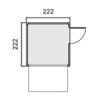Taquilla prefabricada para Eventos – 2,22 m x 2,22 m Diagrama