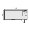 Oficina prefabricada – 6 m con WC Diagrama