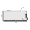 Planos de Taquilla prefabricada accesible para eventos, con seis ventanas y espacio interior amplio, medidas 2,35 x 6 metros, adecuada como punto de información o venta de entradas